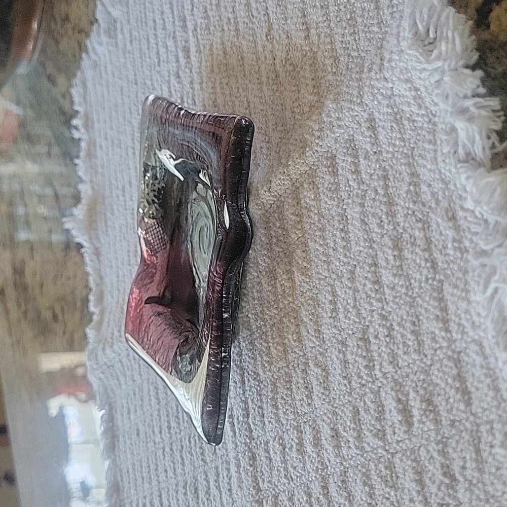 Handmade glass ashtray - Picture 3 of 6